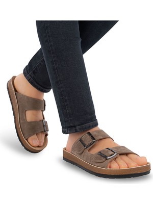 Muya , 31330-ALLEN , Anatomik Taban ,çift Tokalı ,günlük Şık Erkek Terlik