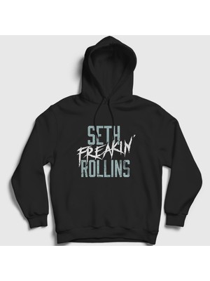 Presmono Unisex Siyah Seth Freakin Rollins Güreş Wwe Kapüşonlu Sweatshirt