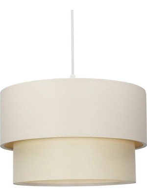 Allians Şık Iki Katlı Krem Kumaş Avize, Modern ve Zarif Aydınlatma