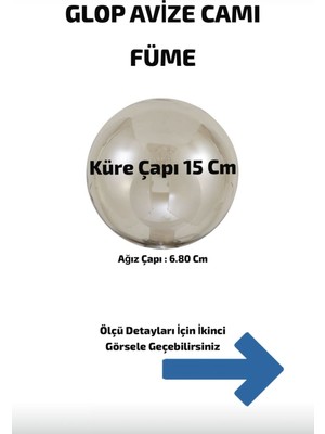 Allians Füme Renkli 15 cm Cam Avize Glop Aydınlatma, Fanus ve Yedek Cam Seçeneği