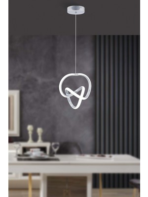 Allians Modern Krom Sarkıt LED Avize, Beyaz Power Ledli, Salon ve Mutfak Aydınlatması