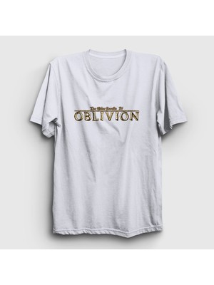 Presmono Unisex Beyaz Logo The Elder Scrolls Iv Oblivion T-Shirt