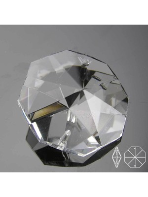 Allians Çift Delikli Kristal Octagon 14MM 100 Adet Avize Taşı + Metal Hediye