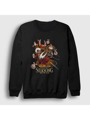 Presmono Unisex Siyah Poster Hollow Knight Silksong Sweatshirt