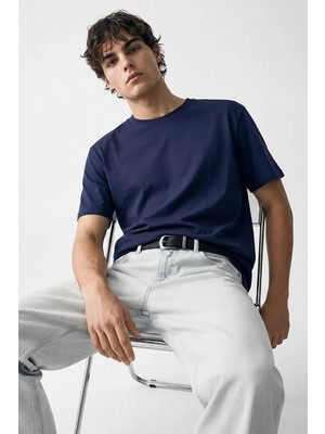 Tena Erkek Lacivert Bisiklet Yaka Modal Basic Tişört
