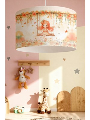 Allians Sevimli Kız Desenli Çocuk Odası Avizesi, Renkli ve Şık Tasarım