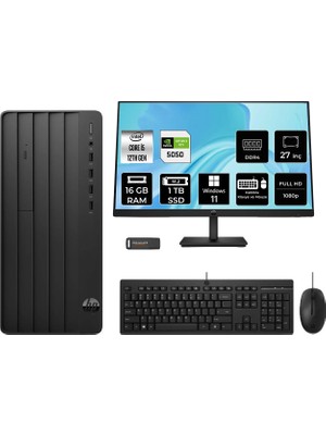 Hp Pro Tower 290 G9 Intel Core I5 12500 16GB 1tb SSD RTX5050/8GB 27" Fhd Monitör W11H Masaüstü Bilgisayar & Per4 USB Bellek B70VDATPN990