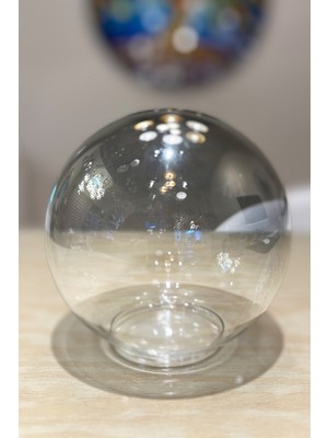 Allians Şeffaf Cam Avize Kapağı 15CM Silver Chrome (Füme) Dekoratif Aydınlatma