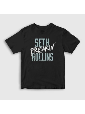 Presmono Unisex Çocuk Siyah Seth Freakin Rollins Güreş Wwe T-Shirt
