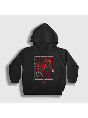 Presmono Unisex Çocuk Siyah Poster Assassin's Creed Shadows 2 Kapüşonlu Sweatshirt