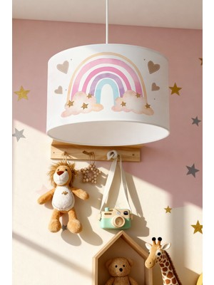 Allians Renkli Gökkuşağı Desenli Çocuk Odası Avizesi, Şık ve Renkli Aydınlatma