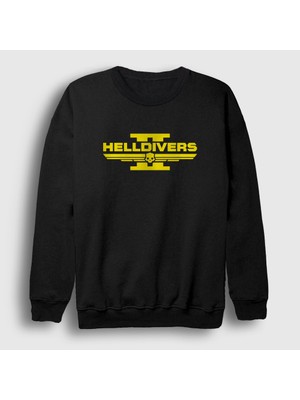 Presmono Unisex Siyah Logo Helldivers 2 Sweatshirt