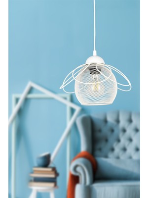 Allians Şık ve Modern Tekli Avize, Parlak Beyaz Tasarım