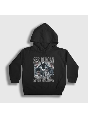 Presmono Unisex Çocuk Siyah Ser Duncan A Knight Of The Seven Kingdoms Kapüşonlu Sweatshirt