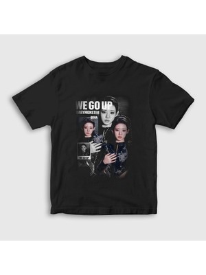 Presmono Unisex Çocuk Siyah We Go Up Babymonster Baby Monster T-Shirt