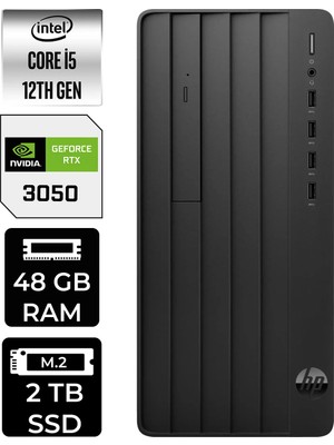 Hp Pro Tower 290 G9 Intel Core I5 12500 48GB 2tb SSD RTX3050/6GB Fdos Masaüstü Bilgisayar & Per4 USB Bellek B70VDATPN455