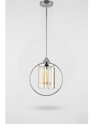 Allians Şık Kristal Camlı Tekli Sarkıt Avize, Zarif ve Parlak Aydınlatma