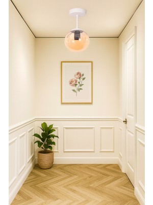 Allians Modern Camlı Tekli Tavan Avize, Şık ve Zarif Tasarım, Çeşitli Alanlar Için Uygun