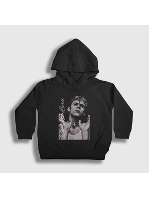 Presmono Unisex Çocuk Siyah Necklace The Kid Laroı Kapüşonlu Sweatshirt