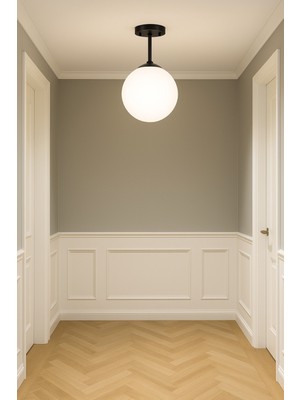 Allians Modern Camlı Tekli Tavan Avize, Şık ve Zarif Tasarım, Çok Amaçlı Aydınlatma