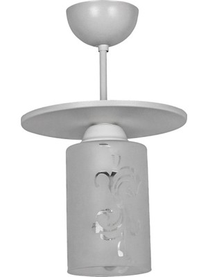 Allians Şık Tekli Camlı Beyaz Avize, Modern ve Zarif Tasarım