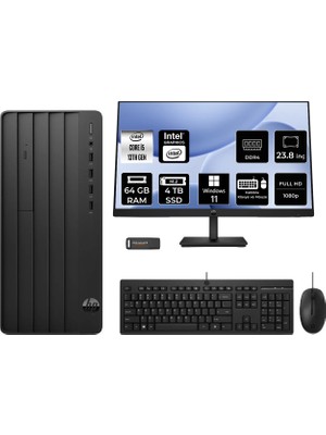 Hp Pro Tower 290 G9 Intel Core I5 13500 64GB 4tb SSD 23.8" Fhd Monitör W11H Masaüstü Bilgisayar & Per4 USB Bellek B70VKATPN572