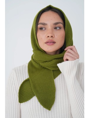 Mg Otantik Kadın Kapüşonlu Atkı Yumuşak Dokulu Örgü Şal