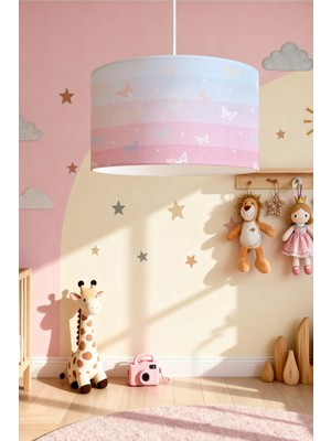 Allians Renkli Kelebek Desenli Çocuk Odası Avize, Şık ve Renkli Tasarım