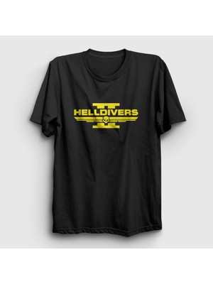 Presmono Unisex Siyah Logo Helldivers 2 T-Shirt