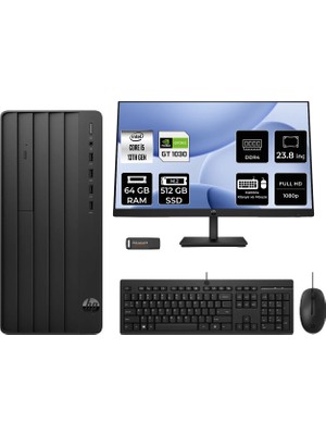 HP Pro Tower 290 G9 i5 13500 64GB RAM 512GB SSD 23.8" FHD FreeDOS B70VKATPN649 Masaüstü Bilgisayar + Per4 USB
