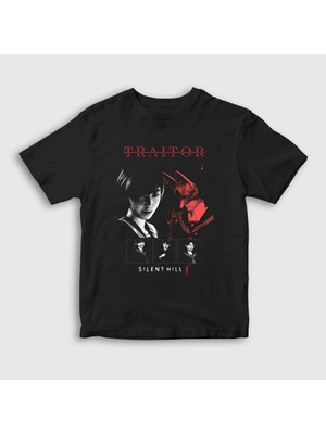 Presmono Unisex Çocuk Siyah Traitor Hinako Silent Hill F T-Shirt