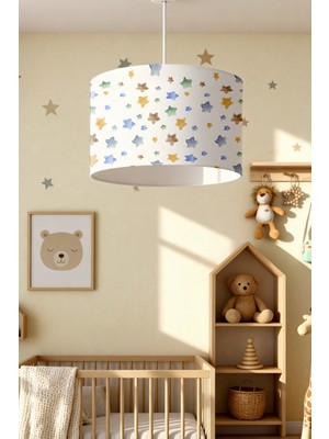 Allians Renkli Yıldızlar Desenli Çocuk Odası Modern Avize, Şık ve Işıltılı Aydınlatma