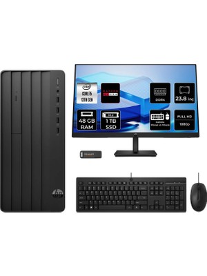 HP Pro Tower 290 G9 i5 13400 48GB RAM 1TB SSD 23.8" FHD FreeDOS B6JD6ESPN598 Masaüstü Bilgisayar + Per4 USB