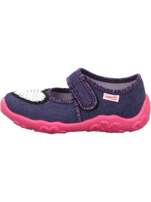 Superfit Bonny Kız Çocuk Ev Kreş Ayakkabısı Kalpli - Lacivert 000280-8000