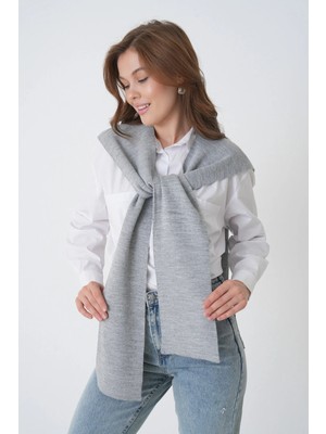 Mg Otantik Kadın Triko Omuz Şalı Yumuşak Akrilik Rahat Şal Atkı - MG007