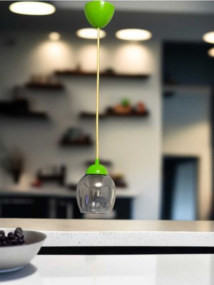 Allians Modern Yeşil Tekli Avize, Füme Cam Detaylı, Şık ve Aydınlatıcı Tasarım