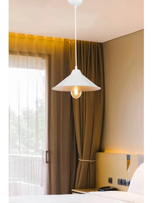 Allians Şık Beyaz Tekli Sarkıt Avize, Modern ve Zarif Aydınlatma Seçeneği