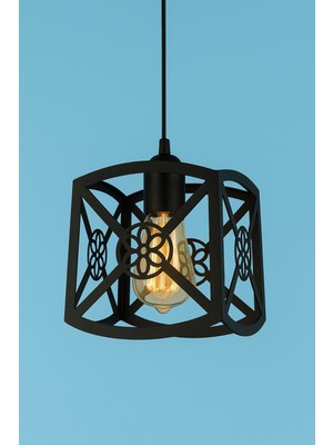 Allians Şık Geometrik Çiçek Desenli Tekli Sarkıt Avize, Retro Stil, Modern Dekor