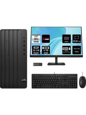 Hp Pro Tower 290 G9 Intel Core I5 12500 32GB 4tb SSD RX550/4GB 23.8" Fhd Monitör Fdos Masaüstü Bilgisayar & Per4 USB Bellek B70VDATPN596