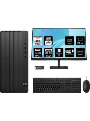 HP Pro Tower 290 G9 i5 12500 16GB RAM 512GB SSD 27" FHD Win11 Pro B70VDATPN813 Masaüstü Bilgisayar + Per4 USB