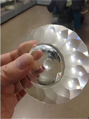 Allians Şeffaf Kristal Yuvarlak Avize Tabak, Şık ve Zarif Dekorasyon Aksesuarı