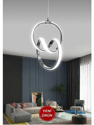 Allians Modern Gümüş Sarkıt LED Avize, Oturma ve Çocuk Odası Için Şık Aydınlatma