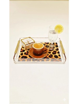 AGBTREND Leopard Tray -S- Leopar Desenli Dekorasyon ve Sunum Tepsisi