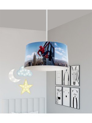 Allians Renkli Spider-Man Desenli Bebek ve Çocuk Odası Avizesi