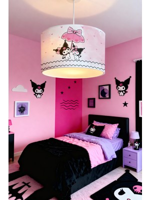 Allians Renkli Kuromiler Desenli Çocuk Odası Avizesi, Şemsiye Tasarımı