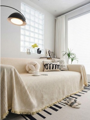 Rell Home Pamuklu Koltuk Örtüsü Saçaklı|çok Amaçlı Örtü|koltuk Şalı|kolları Kapatan|battal BOY|180X350