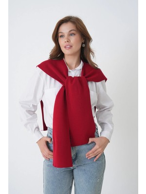 Mg Otantik Kadın Triko Omuz Şalı Yumuşak Akrilik Rahat Şal Atkı - MG007