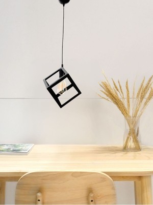 Allians Yıldız Home Siyah Rustik Küp Teli Avize, Şık ve Modern Aydınlatma