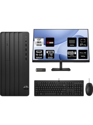 Hp Pro Tower 290 G9 Intel Core I5 13500 16GB 1tb SSD RX550/4GB 27" Fhd Monitör Fdos Masaüstü Bilgisayar & Per4 USB Bellek B70VKATPN830