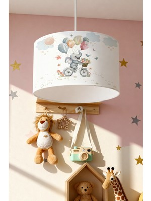 Allians Çocuk Odası Fil Desenli Renkli Asma Avize, Eğlenceli ve Şık Tasarım